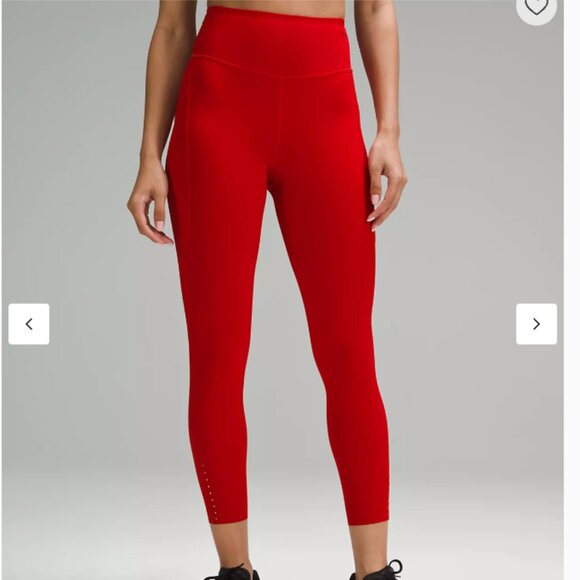 Lululemon Fast and Free High-Rise Tight 25” Pockets - Dark Red - Picture 1 of 5